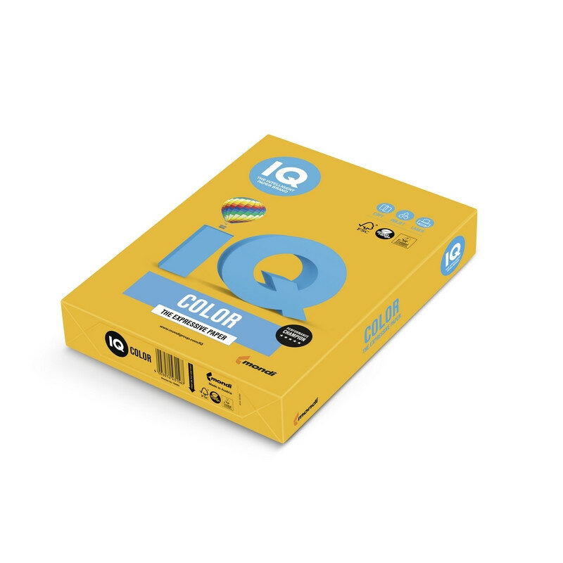 Бумага цветная для печати IQ Color золотистая медиум AG10 (A4, 80 г/кв.м, 100 л) 78418