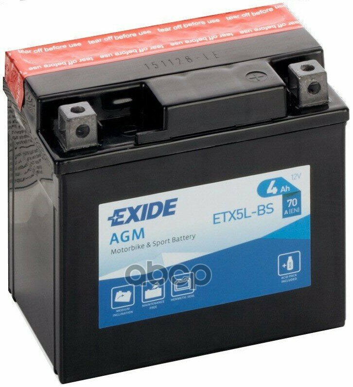 Аккумуляторная Батарея EXIDE арт. ETX5L-BS