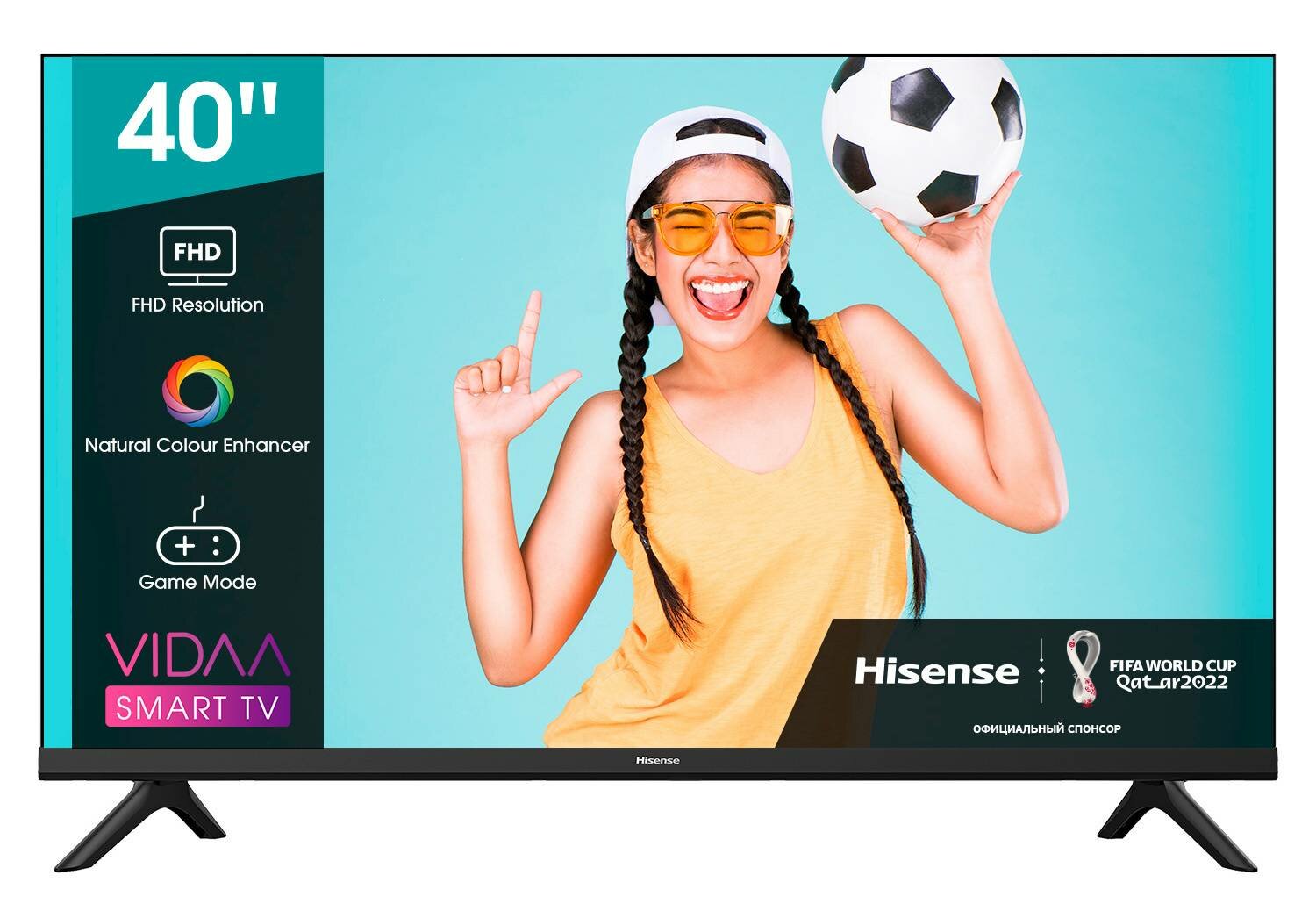 Телевизор Hisense 40A4BG, 40", LED, FULL HD, черный