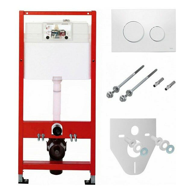 Tece Система инсталляции для унитазов TECE Loop К400600 4 в 1 с кнопкой смыва белый глянец
