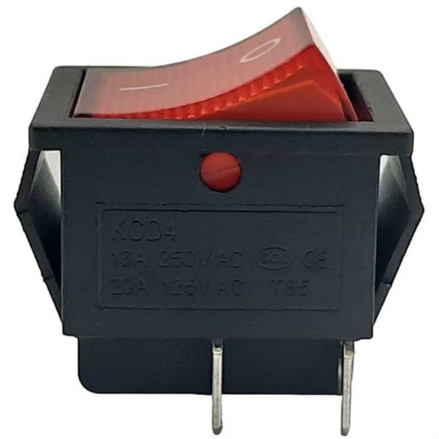 Выключатель KCD4 (130(20A)) 1 положение красный, 4 контакта 16A, 250V для электроинструмента