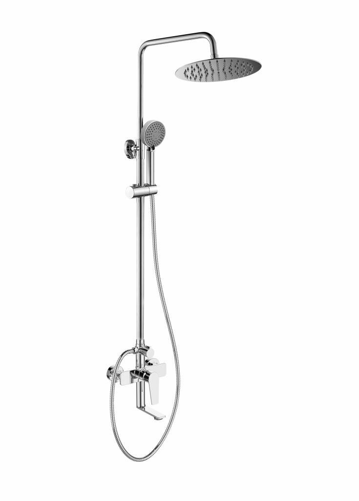 BelBagno Душевая стойка со смесителем для ванны с верхним и ручным душем BelBagno ANCONA-VSCM-CRM