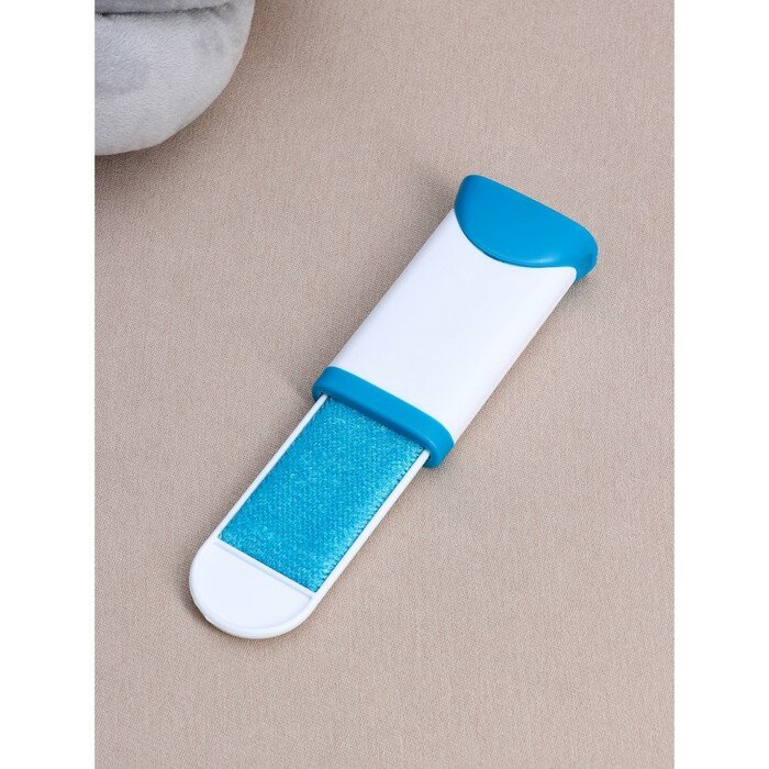FlashMe Щётка для удаления шерсти и волос с одежды и мебели, 13,5×6×3 см, цвет синий