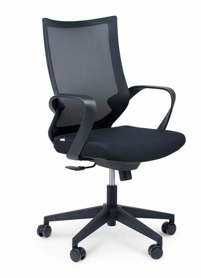 Кресло офисное Спэйс LB/черный пластик/черная сетка/черная ткань