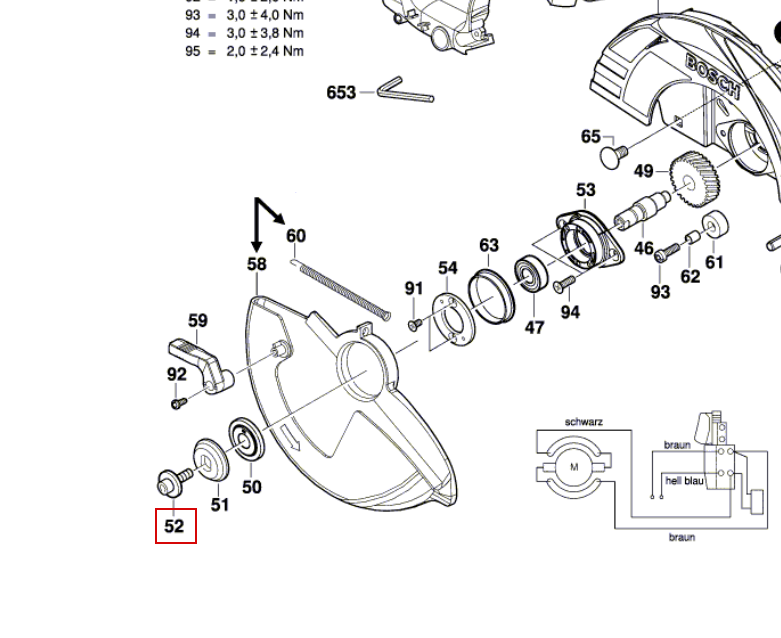 Винт зажимной GKS 235 Turbo BOSCH 1619P01634