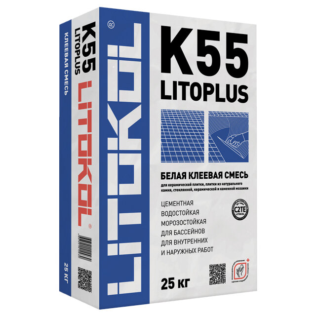 Клей для керам. плитки LITOKOL LITOPLUS K55 мозаики 25кг, арт. K55