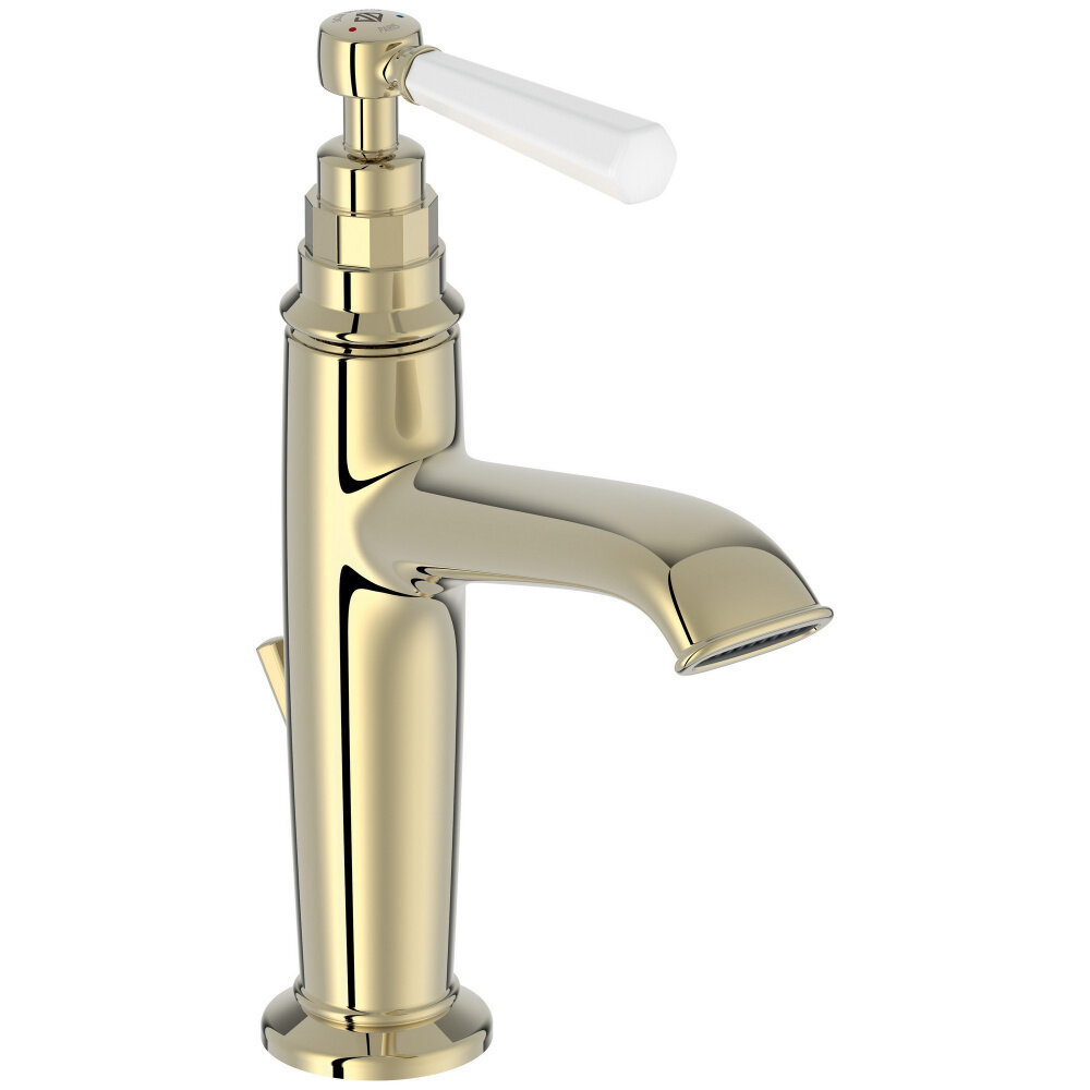 Смеситель для умывальника Jacob Delafon Cleo, арт. E24307-BGG, золото, неповоротный излив, с донным клапаном