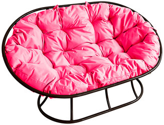 Диван мамасан чёрный, розовая подушка