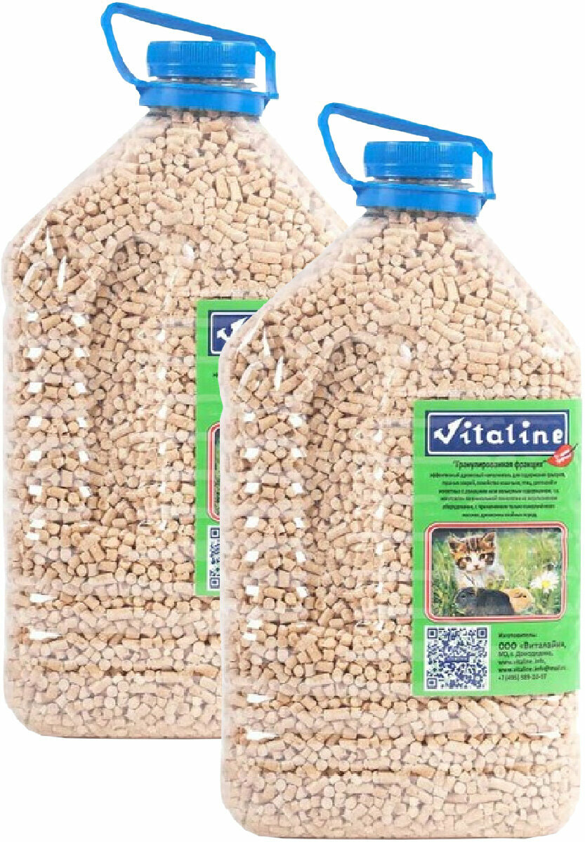 фото VITALINE наполнитель древесный для грызунов, кроликов и кошачьих туалетов (3 + 3 кг)