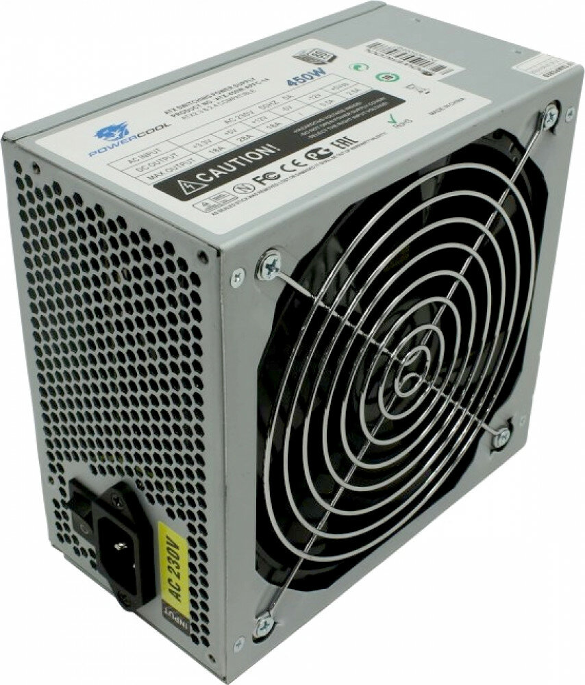 Блок питания PowerCool (ATX-450W-APFC-14) Блок питания 450W ATX (24+2x4+6 пин, 140mm (SCP)\(OVP)\(OCP)\(UVP)\ATX