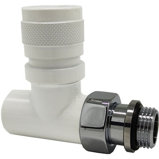 фото Вентиль SR Rubinetterie Tondera прямой 1/2", преобразуемый в термостатический, белый