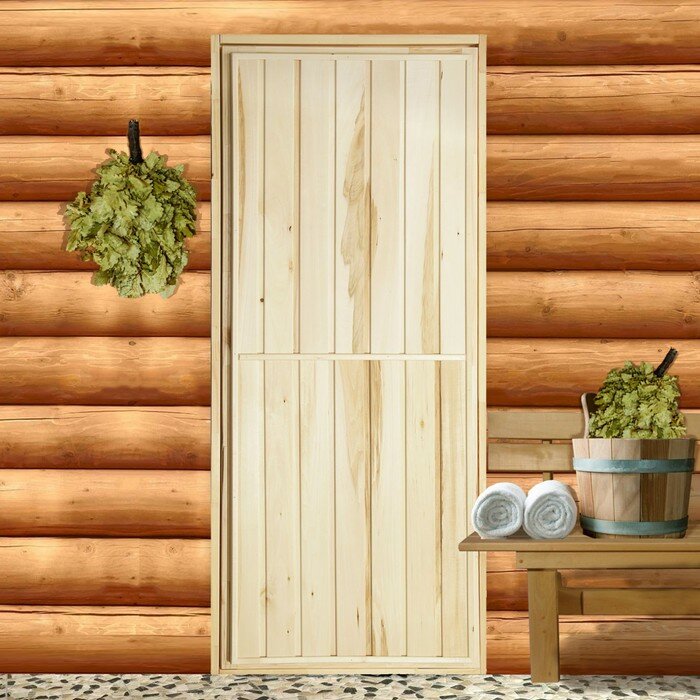 Дверь для бани и сауны Эконом, липа 190×70см