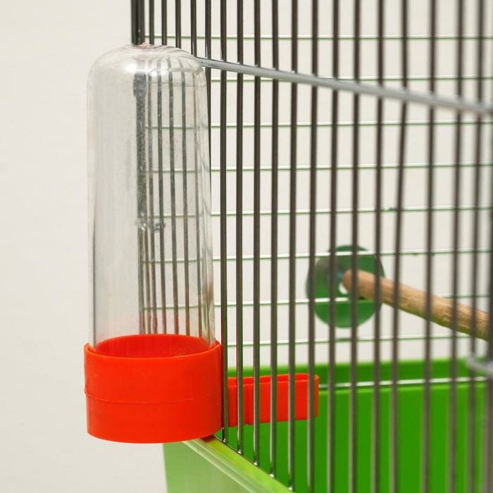 Клетка для птиц "Пижон" №101, цвет хром , укомплектованная, 41 х 30 х 65 см, зеленый микс - фотография № 16