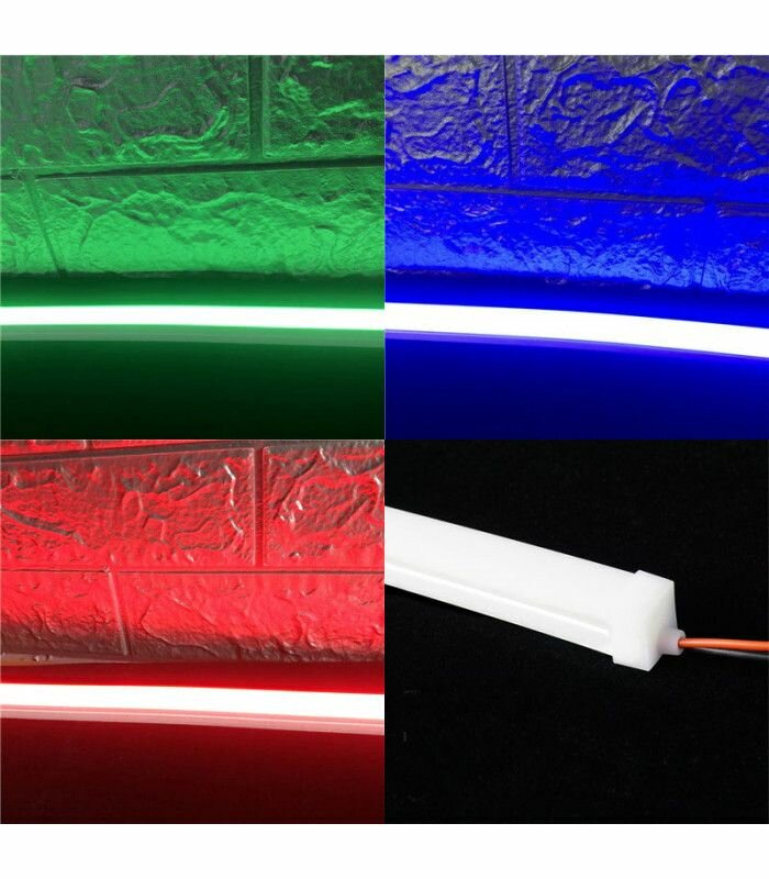 Светодиодный термостойкий неон, размер 14х14 мм, DC24 В, IP67. Цвет свечения RGB - фотография № 3