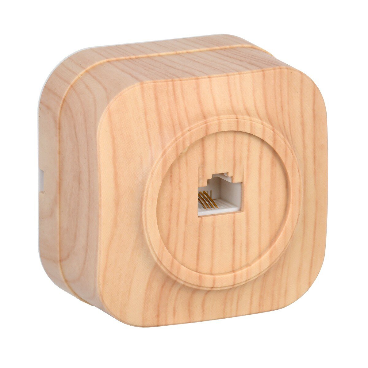 фото Розетка телефонная накладная RJ11 IEK Glory, IP20, сосна