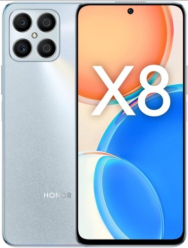 Смартфон Honor X8 4G 6/128 ГБ RU, Dual nano SIM серебристый