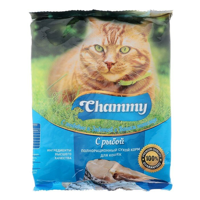 Сухой корм Chammy для кошек, рыба, 350 г (2 шт)