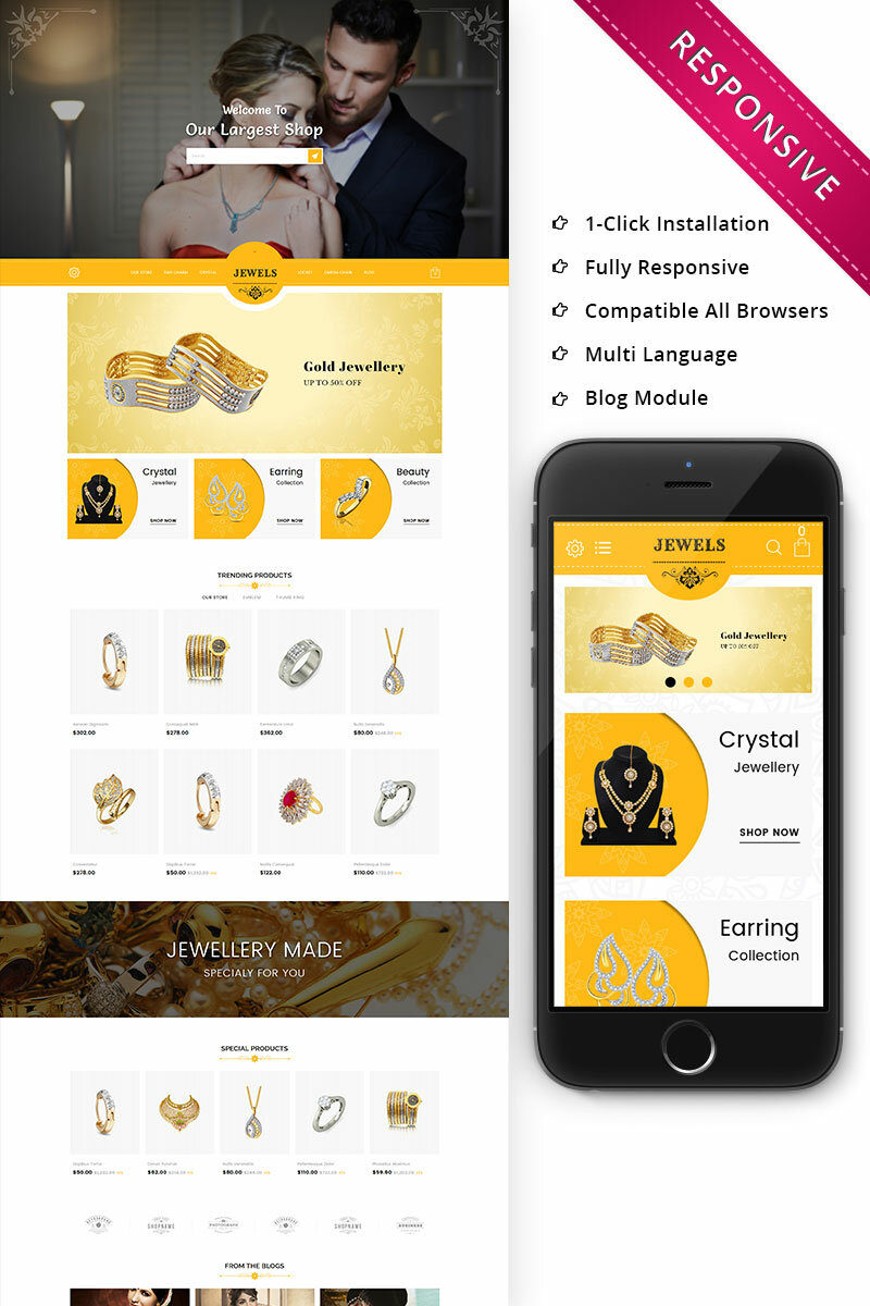 Шаблон OpenCart Jewels - Responsive Premium