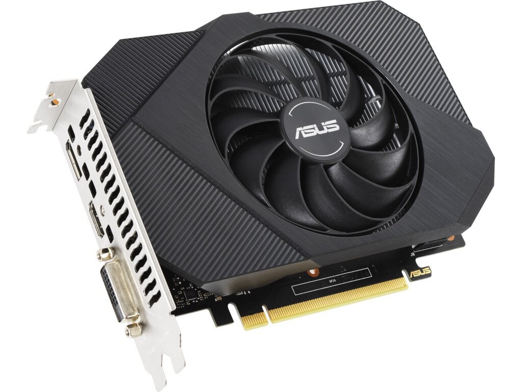 Видеокарта ASUS GeForce GTX 1650 Phoenix OC 1605Mhz PCI-E 4096Mb 12000Mhz 128 bit DP HDMI PH-GTX1650-O4GD6