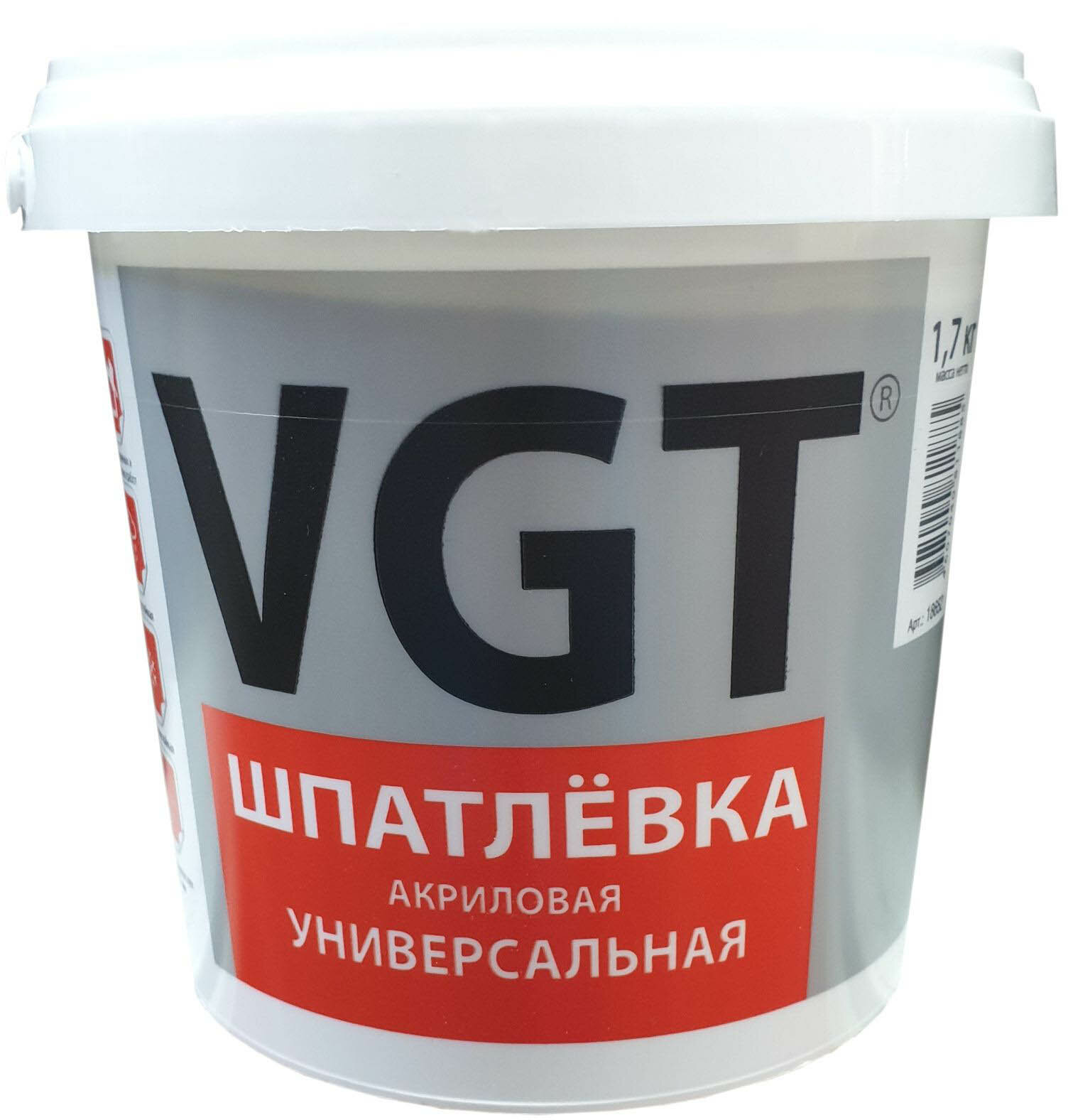 ВГТ шпатлевка универсальная акриловая (1,7кг) / VGT шпатлевка универсальная акриловая для наружных и внутренних работ (1,7кг)