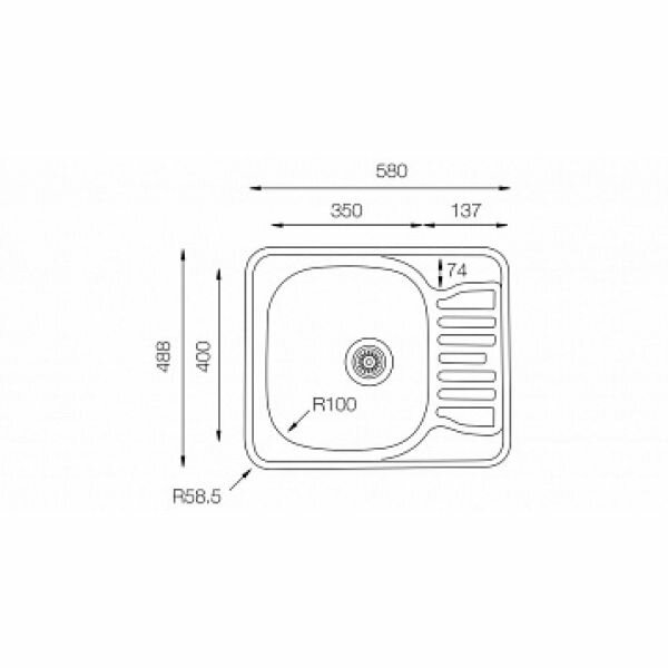 Кухонная мойка TopZero (wellinox) COL 580.488 - GT8K - фотография № 3