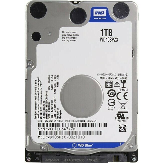 Ƹ  1Tb SATA-III WD Blue (WD10SPZX)