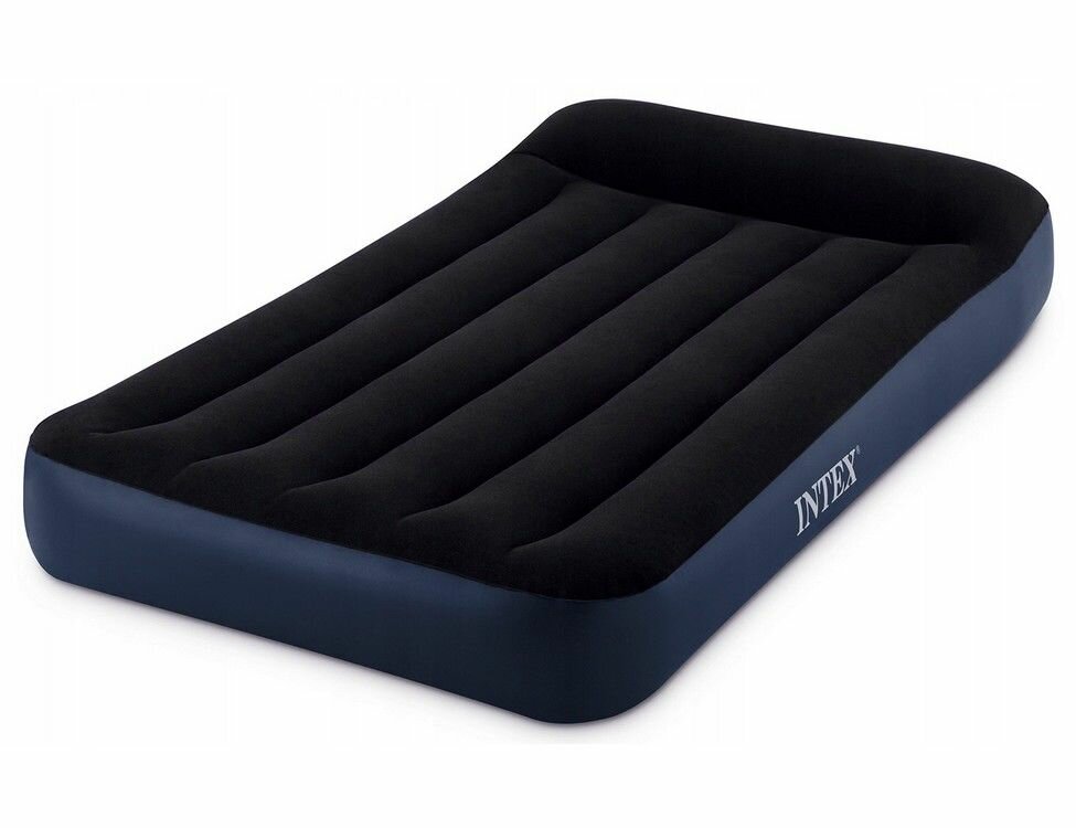 Односпальный надувной матрас INTEX Pillow Rest Classic Airbed (Twin), 99х191x25 см с подголовником, 64141