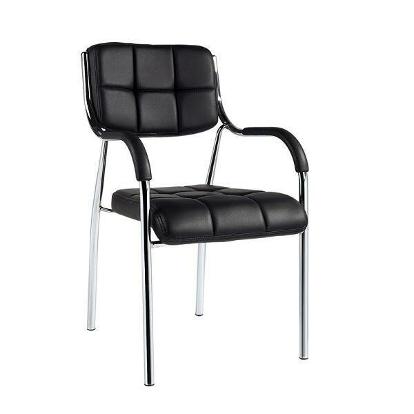 Стул офисный Easy Chair 805 VP, металл/искусственная кожа, цвет: черный