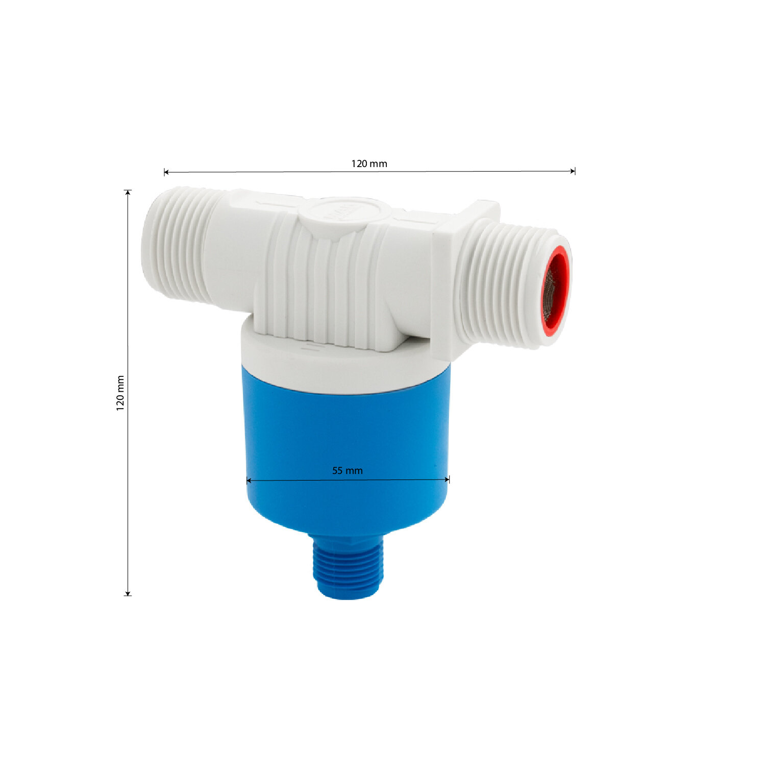 Поплавок - клапан MAK наружный для ёмкостей 1" из высокопрочного АБС пластика боковое подключение для агрессивных жидкостей