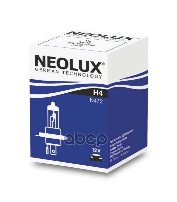 Автолампа Neolux N472 H4 12v 60/55w P43t Original (К1/10/100) Neolux арт. N472