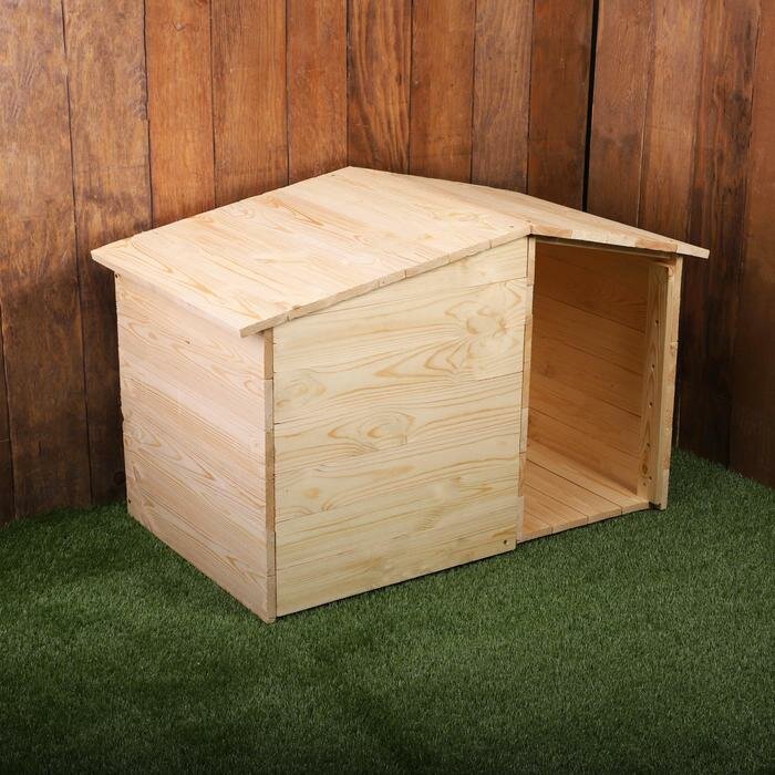 Будка для собаки, 105 × 75 × 64 см, деревянная, с крышей - фотография № 3
