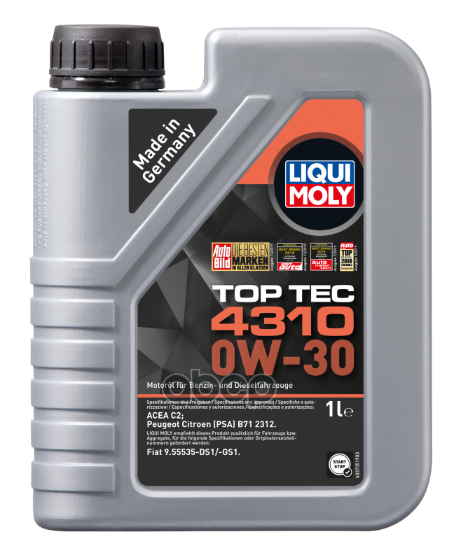 Liqui moly 0W-30 Top Tec 4310 1Л (Синт.мотор.масло)