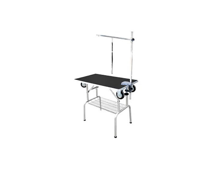 Стол для груминга Show Tech SS Trolley Table, с колесами, черный, 95x55x78 см - фотография № 3