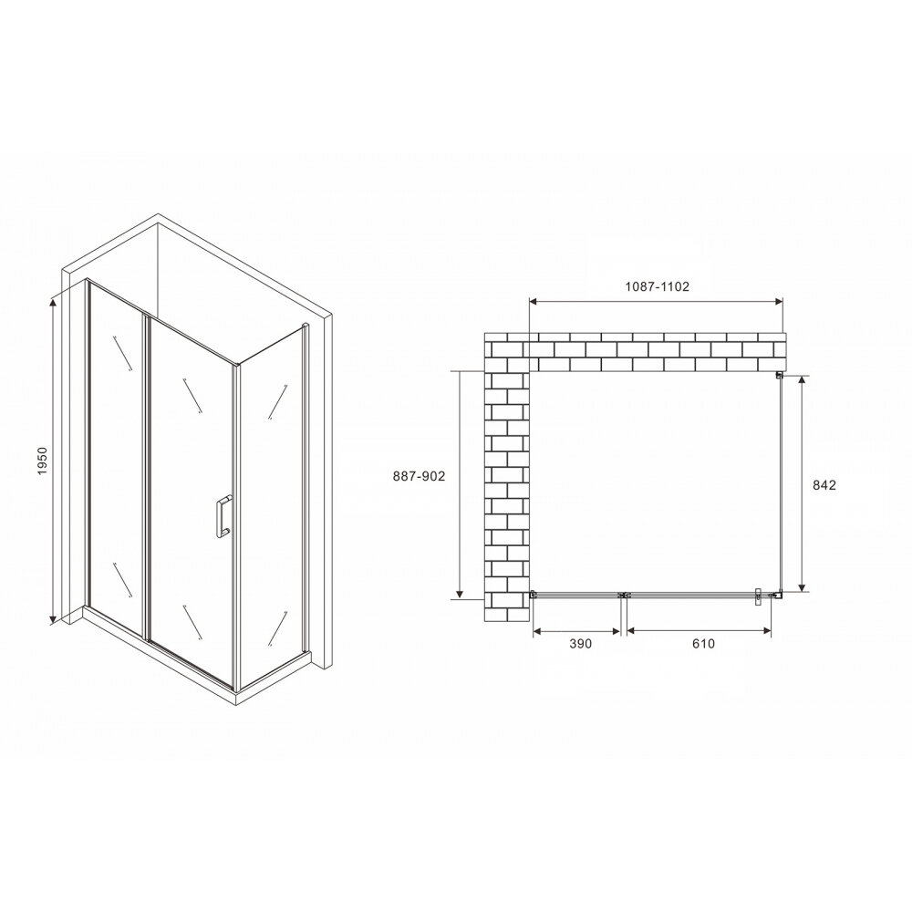 Душевой уголок Abber Sonnenstrand 110х90 AG04110BS-S90B - фото №4