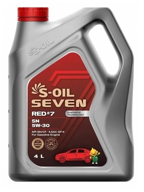 Полусинтетическое моторное масло S-OIL SEVEN RED #7 SN 5W-30