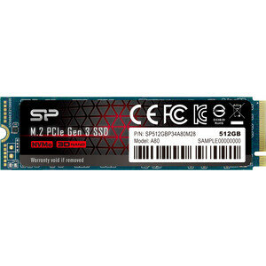 SSD накопитель Silicon Power 512GB P34A80 M.2 2280 PCI-E 3x4 [R/W - 3200/3000 MB/s]