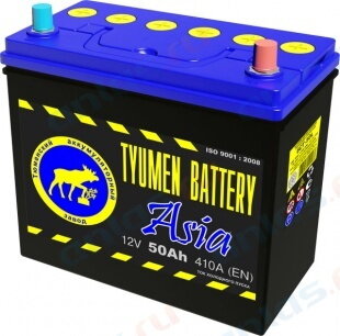 TYUMEN BATTERY Аккумулятор Тюмень Asia обратная полярность 50 А/ч ток 440А 238 х 128 х 225