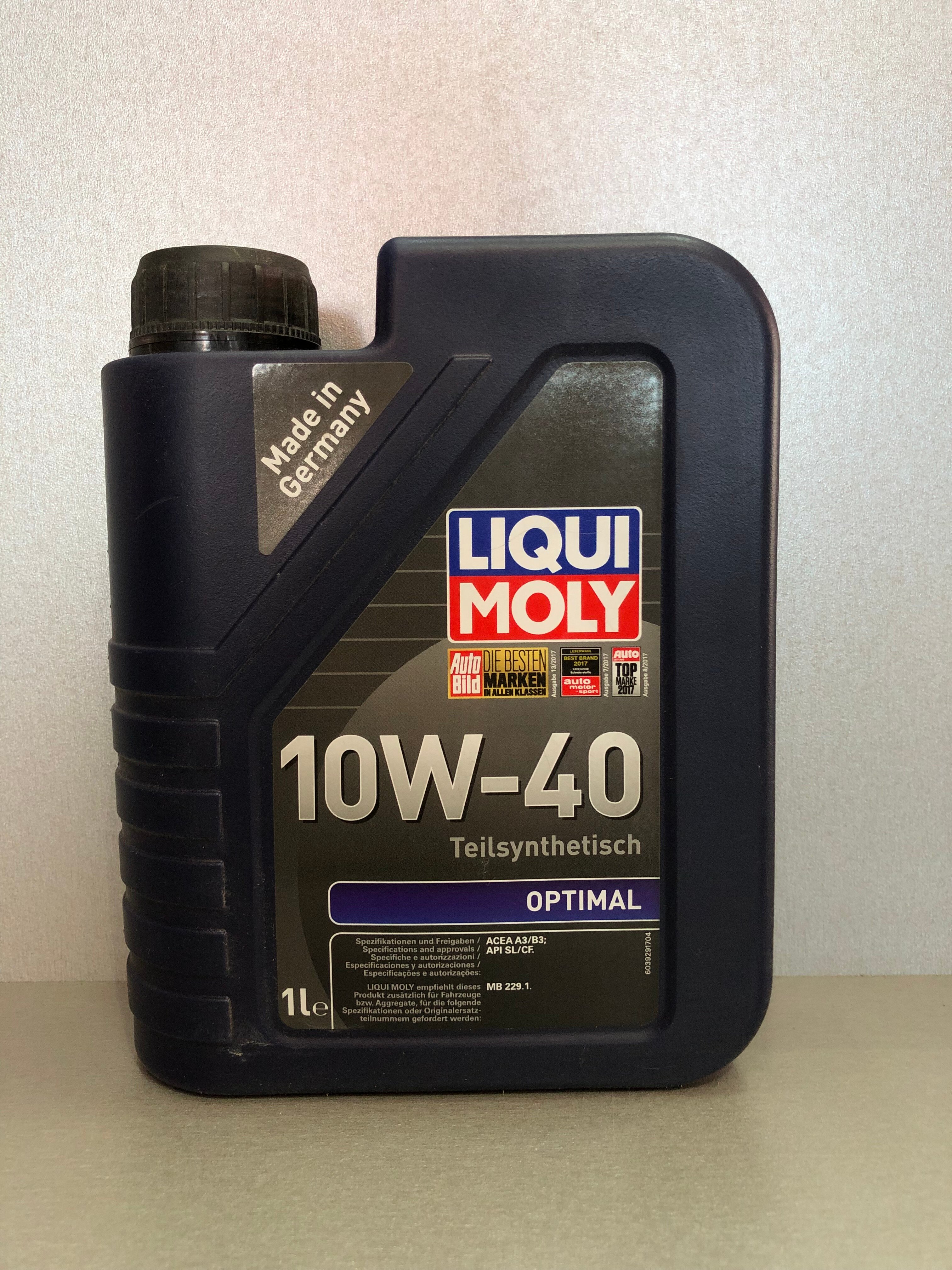 Масло моторное Liqui Moly Optimal 10W-40 1л п/синт. API SL/CF