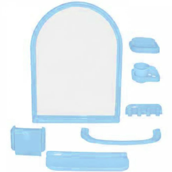 Зеркало 40*55 см с набором для ванной комнаты Европласт цвет голубой