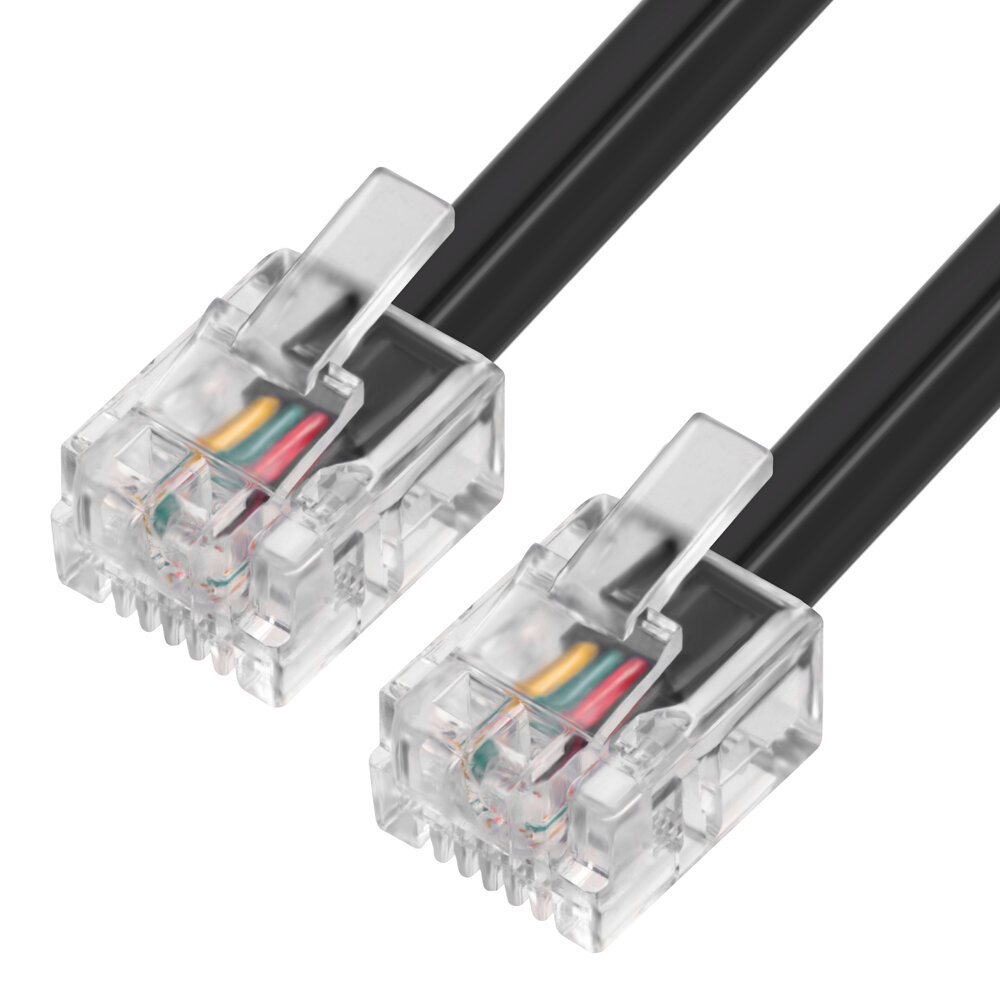 Greenconnect GCR-TP6P4C2 3 м GCR Телефонный шнур удлинитель для аппарата 3.0m GCR-TP6P4C2-3.0m 6P4C (джек 6p4c - jack 6p4c) черный GCR-TP6P4C2-3.0m