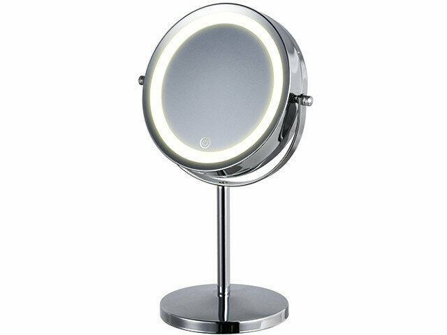 Зеркало косметическое c x7 увеличением и LED подсветкой HASTEN - HAS1811 silver