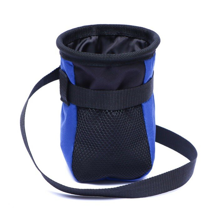Дрессировочная сумочка для лакомств с ремнем для крепления на пояс, синяя - фотография № 4