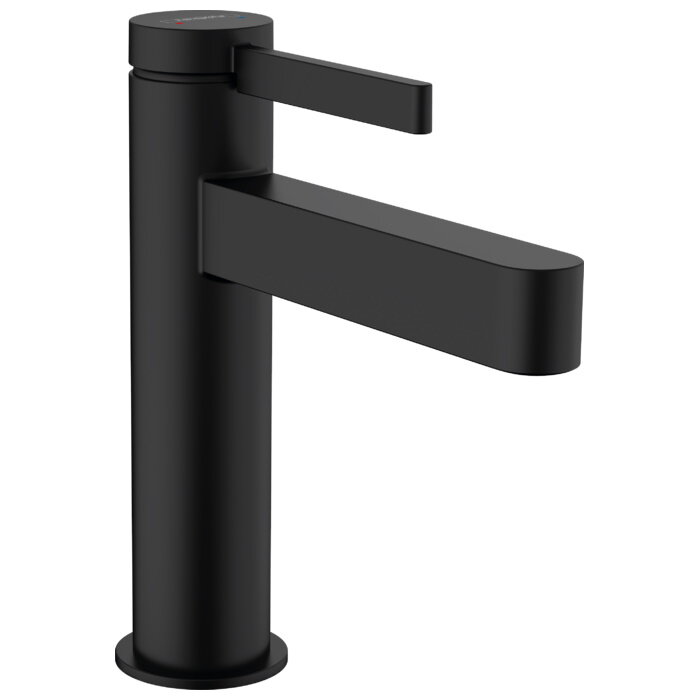Смеситель для раковины Hansgrohe Finoris 110, push-open, матовый черный (76023670)