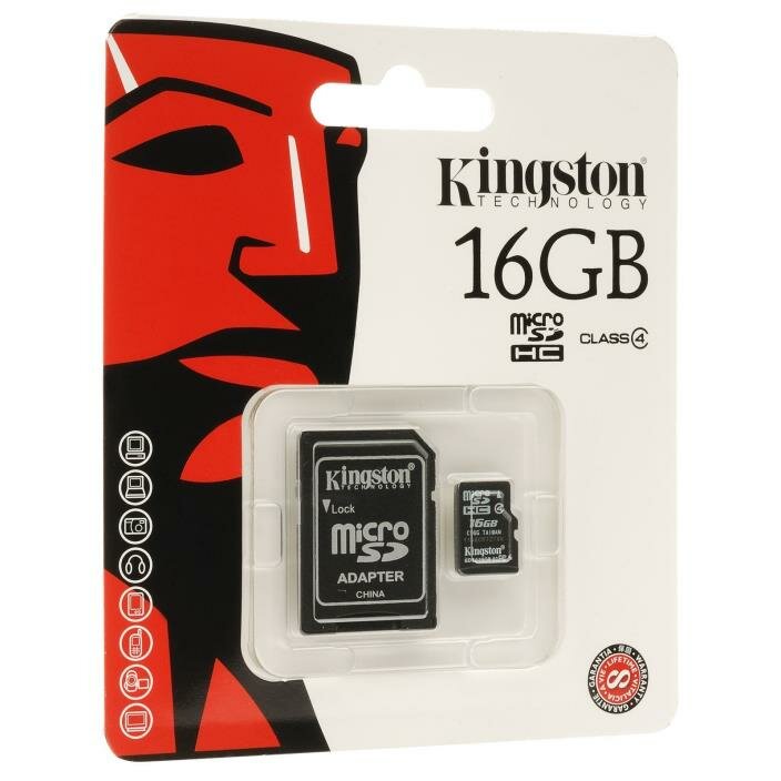 Kingston Карта памяти Kingston microSDHC 16GB Class4