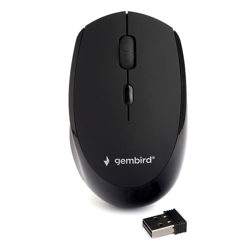 Мышь беспров. Gembird MUSW-354, черная, бесшумный клик, soft touch, 1600dpi