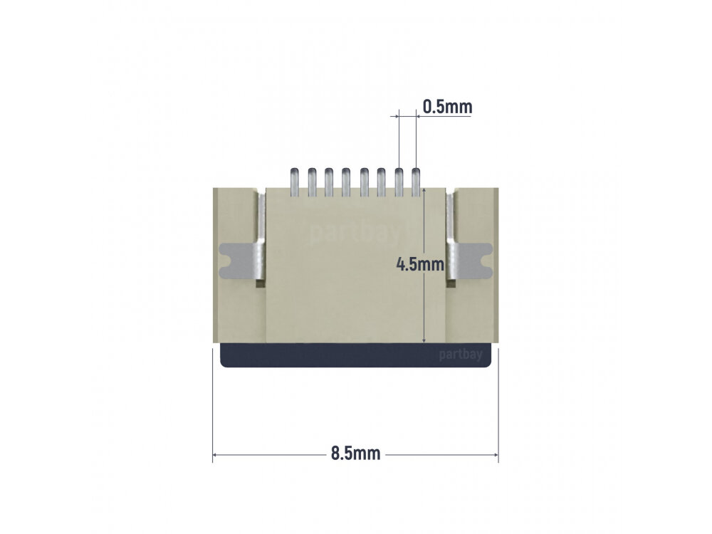 Коннектор для FFC FPC шлейфа 8-pin шаг 0.5mm ZIF нижние контакты SMT - фотография № 2