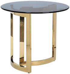 Столик Garda Decor журнальный золотой с темным стеклом 47ED-ET062GOLD 47ED-ET062GOLD d60*H55 cm