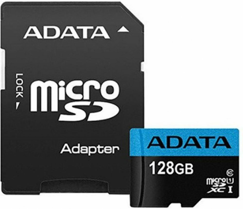 Карта памяти 128Gb MicroSD A-DATA Premier Class 10 + адаптер (AUSDX128GUICL10A1-RA1)