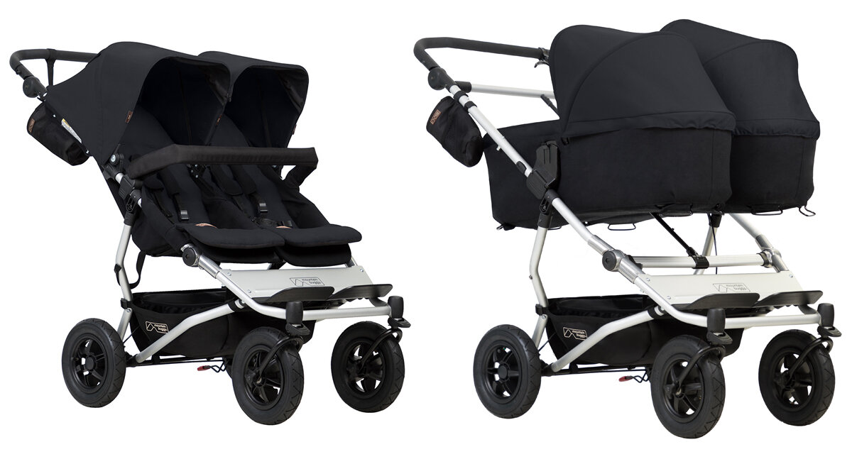 Коляска 2 в 1 для двойни Mountain Buggy Duet Black