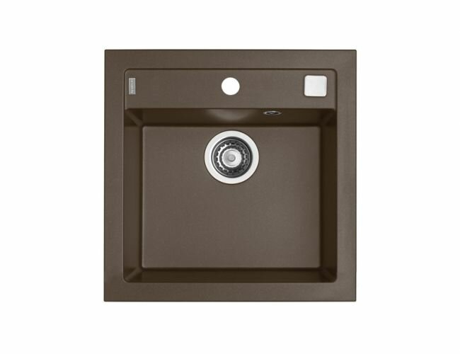 Мойка ALVEUS FORMIC 20 GRANITAL+ CHOCOLATE-G03M 520x510x200;1x с сифоном 1127749, Alveus коричневый